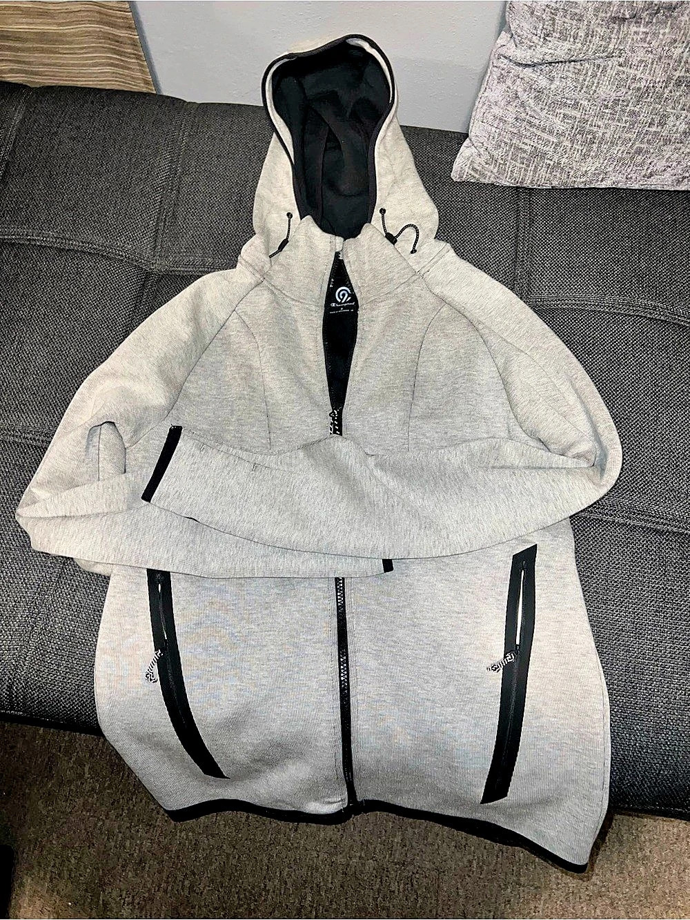 Champion Gray Ski Jacket with Hood Great Condition